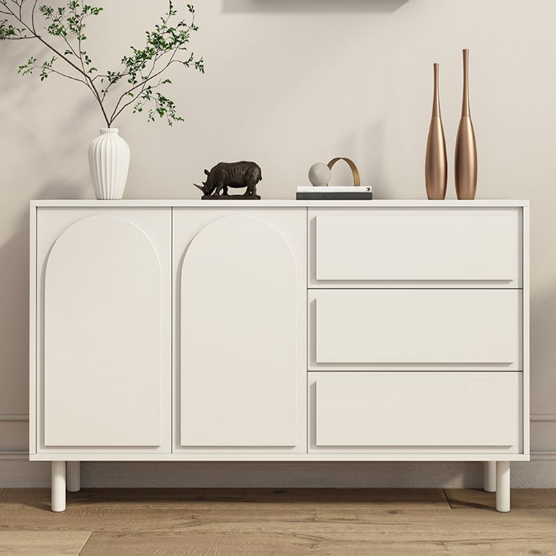 Contemporary Wooden White Sideboard Cabinet with Doors and Drawers Clearhalo 'buffet_sideboard' 'Buffets & Sideboards' 'furn' 'furn_buffet_sideboard' 'Furniture' 'Kitchen & Dining Furniture' 1200x1200_e9804e0c-7ce8-4f98-a897-995e424af0da