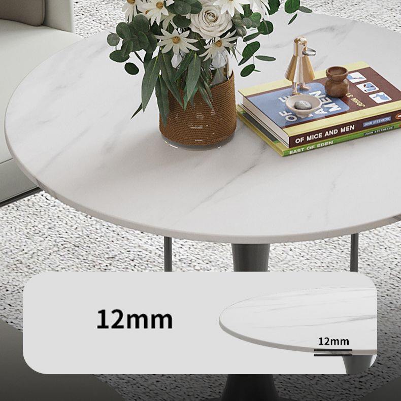 Round Sintered Stone White Dining Table Simplicity Tulip Table for Dining Room Clearhalo ' dining_table' 'Dining Tables & Seating' 'Dining Tables' 'furn' 'furn_dining_table' 'Furniture' 'furniture_dining_table' 'Kitchen & Dining Furniture' 'kitchen&dining_furn' 'kitchen' 'kitchen_dining_table' 1200x1200_e982b728-9ce6-4553-a180-402864f1639e