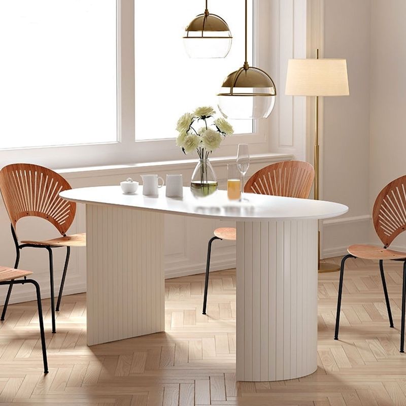Solid Wood Contemporary Oval Dining Table Double Pedestal Table for Dining Room Clearhalo ' dining_table' 'Dining Tables & Seating' 'Dining Tables' 'furn' 'furn_dining_table' 'Furniture' 'furniture_dining_table' 'Kitchen & Dining Furniture' 'kitchen&dining_furn' 'kitchen' 'kitchen_dining_table' 1200x1200_e98304aa-997c-4e2f-b606-d2727eddaa99