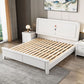 White Contemporary Panel Bed Solid Wood Bed Frame, 44.5" Tall Clearhalo 'Bedroom Furniture' 'Beds' 'furn' 'furn_beds' 'Furniture' 1200x1200_e9831806-17f6-4727-b53d-04d790169544