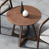 25.6" Tall Scandinavian Sofa Side Accent Table Wooden Round Side End Table