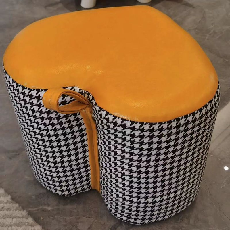 Ottoman Faux Leather Modern Specialty Water Resistant Houndstooth Pattern Ottoman Clearhalo 'furn' 'furn_ottomans_poufs' 'Furniture' 'Living Room Furniture' 'Ottomans & Poufs' 'ottomans_poufs' 1200x1200_e985d8ee-1d6c-4af2-ba24-9c0052e87fb8