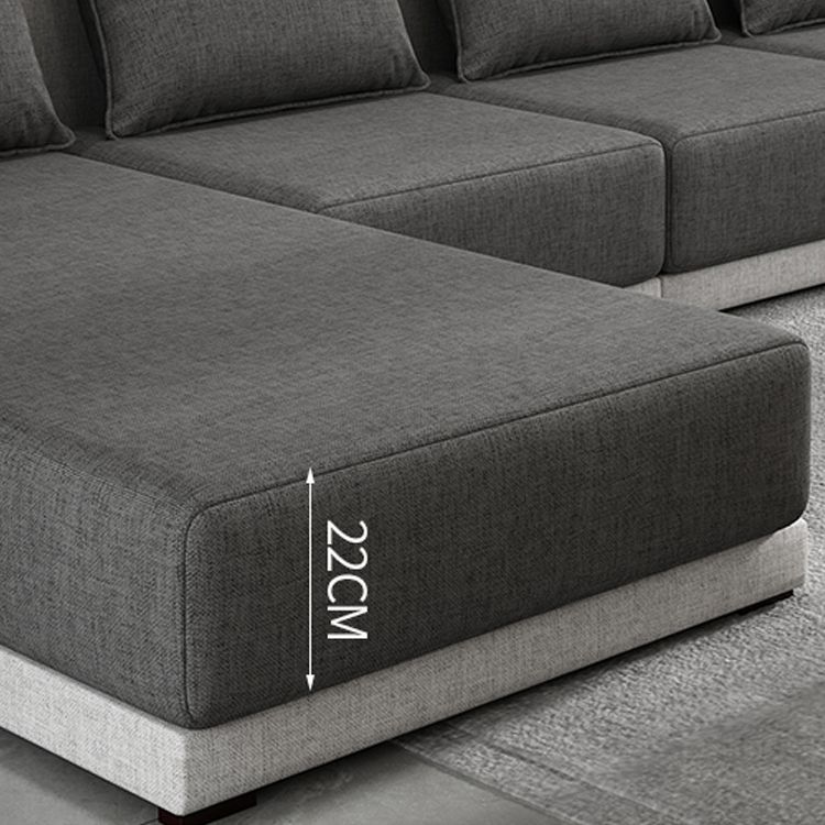 Contemporary Loose Back Removable Cushions Sofa with Reversible Chaise for Living Room Clearhalo 'furn' 'furn_sectionals' 'Furniture' 'furniture_sectionals' 'kitchen' 'kitchen_sectionals' 'Living Room Furniture' 'Sectionals' 1200x1200_e9863d1b-6b22-4b55-ba41-1fcfac4b2b6f