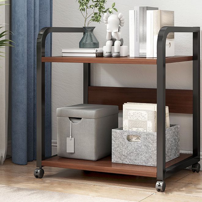 Contemporary Style Bookshelf Casters Bookcase for Study Room and Office