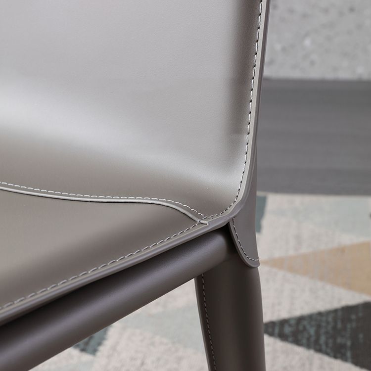 Contemporary Indoor Side Chair Solid Back Metal Upholstered Dining Room Chair Clearhalo ' kitchen&dining_furn' 'Dining Chairs' 'Dining Tables & Seating' 'dining_chair' 'furn' 'furn_dining_chair' 'Furniture' 'furniture_dining_chair' 'Kitchen & Dining Furniture' 'kitchen' 1200x1200_e9867cc7-c2d2-4b3f-863e-92c5201a310b