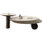 Modern 2-Piece Wood Coffee Table Round Nesting Coffee Table Set