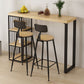 Juego de mesa de bar rectangular moderno, juego de mesa de bar de madera maciza de 1/2/3 piezas