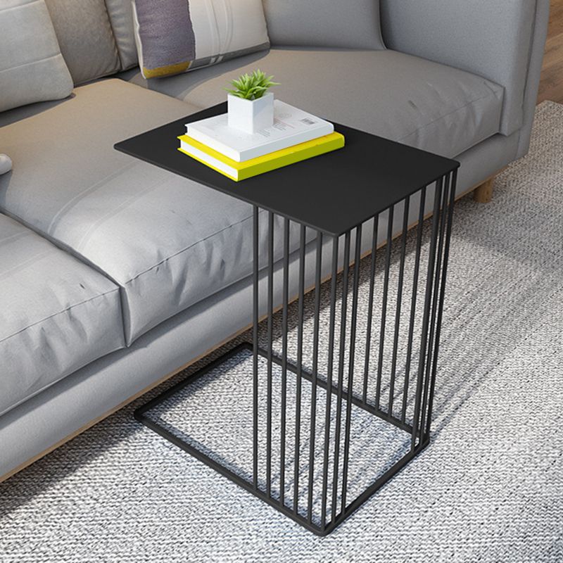 Mesa lateral rectangular de mediados de siglo C de metal C, 23.2 "de alto