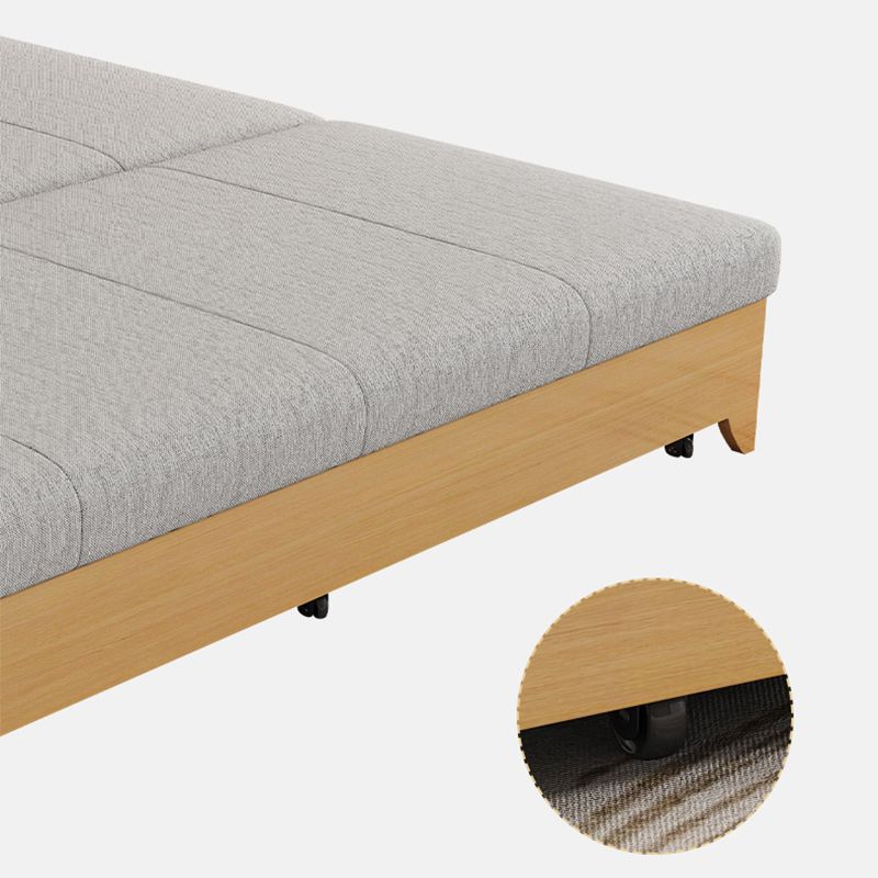 Contemporary 33.46" H Cotton Blend Armless Sleeper Sofa Bed in Beige Clearhalo 'furn' 'furn_futons' 'Furniture' 'Futons & Daybeds' 'Futons' 'Living Room Furniture' 1200x1200_e9891f64-1d82-451e-b866-8a3f02b830ea