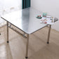 Industrial Square Stainless Steel Dining Table Standard Silver Dining Table for Kitchen Clearhalo ' dining_table' 'Dining Tables & Seating' 'Dining Tables' 'furn' 'furn_dining_table' 'Furniture' 'furniture_dining_table' 'Kitchen & Dining Furniture' 'kitchen&dining_furn' 'kitchen' 'kitchen_dining_table' 1200x1200_e98a8ff9-e607-470c-b9c2-73b2685ea521