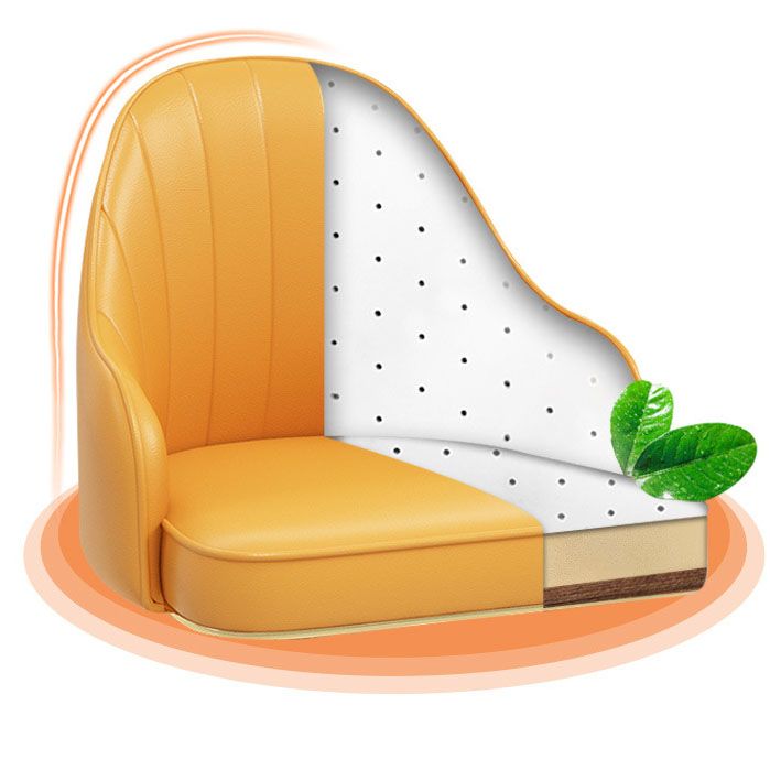 スカンジナビアのメタルバースツールローバックフェイクレザークッションスツールとフットレスト