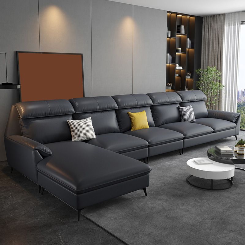 High Back Faux leather Pillow Top Arm Sofa and Sectional with Wear resistant Clearhalo 'furn' 'furn_sectionals' 'Furniture' 'furniture_sectionals' 'kitchen' 'kitchen_sectionals' 'Living Room Furniture' 'Sectionals' 1200x1200_e98bc9af-be58-49ce-bfa0-4ecc23e5cd91