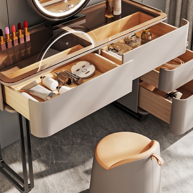 Eitelkeit Spiegelte Holzverkesseltisch Glass Top Make-up Eitelkeit