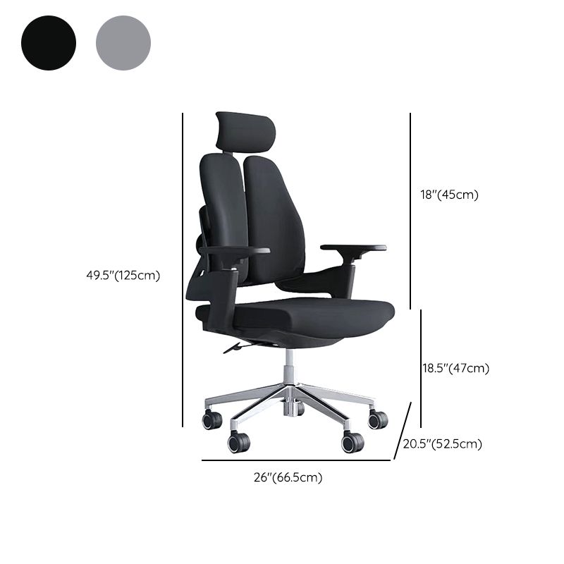 Modern Desk Chair Mesh Computer Chair Mid-Back Chair in Black/Gray Clearhalo 'furn' 'furn_office_chair' 'Furniture' 'Office Chairs' 'Office Furniture' 'office_chair' 1200x1200_e98e13d0-75f2-4aca-95c3-730518995910