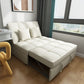 Contemporary Faux Leather Sleeper Sofa Biscuit Back Armless Sofa Bed