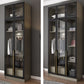 Kleiderschrank im zeitgenössischen Stil grauer Farbglasgarderobe Schrank