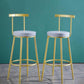 Glam Low Back Bar and Counter Stool Round Stool with 4 Gold Legs Clearhalo 'Bar Furniture' 'Bar Stools' 'bar_stools' 'furniture_bar_stools' 'Kitchen & Dining Furniture' 'kitchen&dining_furn' 'kitchen' 'kitchen_furn' Furniture' 1200x1200_e990d5ce-4996-4677-9d12-4ab612245dd9