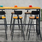 Contemporary Bar-height Counter Stool Low Back Bar Stool with Metal Base