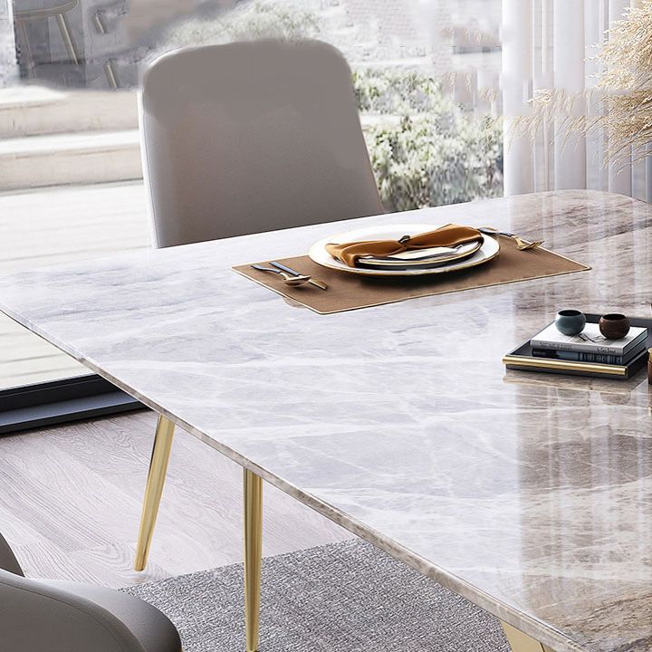 Modern Dining Table Set 1/5/7 Pcs Sintered Stone Dining Table with Armless Chairs Clearhalo 'Dining Room Sets' 'Dining Tables & Seating' 'dining_room_set' 'furn' 'furn_dining_room_set' 'Furniture' 'Kitchen & Dining Furniture' 1200x1200_e9910c05-ac04-40fb-9047-f0830306292f