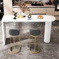 Contemporary White Double Pedestal Bar Table Wood and Iron Bar Dining Table Clearhalo 'Bar Furniture' 'Bar Tables' 'bar_tables' 'furn' 'furn_bar_tables' 'Furniture' 'Kitchen & Dining Furniture' 1200x1200_e9919867-9a31-4c50-a222-f2450ff03420