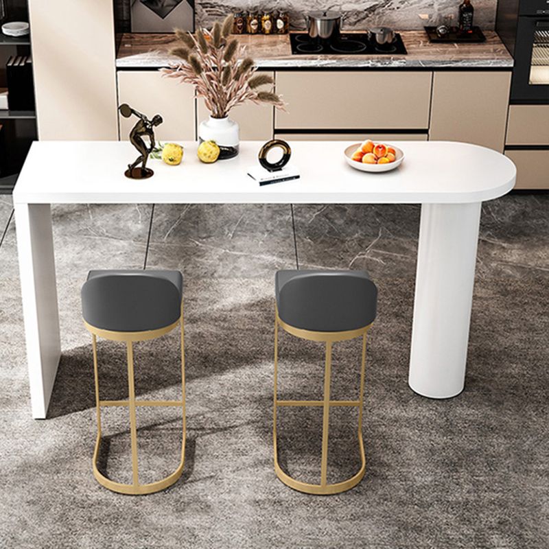 Contemporary White Double Pedestal Bar Table Wood and Iron Bar Dining Table Clearhalo 'Bar Furniture' 'Bar Tables' 'bar_tables' 'furn' 'furn_bar_tables' 'Furniture' 'Kitchen & Dining Furniture' 1200x1200_e9919867-9a31-4c50-a222-f2450ff03420