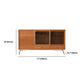 Credenza naturale a 2 tradri di legno moderna Credenza naturale con porta di vetro
