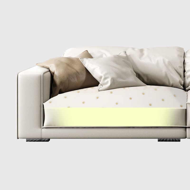 Glam Style Sectional Latex Upholstery Filled Faux Leather White/grey/black/orange Sofa Clearhalo 'furn' 'furn_sectionals' 'Furniture' 'furniture_sectionals' 'Living Room Furniture' 'Sectionals' 1200x1200_e99313a6-dd23-4f82-bdd2-f7f90f7a5fe1