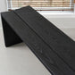 Contemporary Solid Wood Bench Black Seating Bench with Double Pedestal