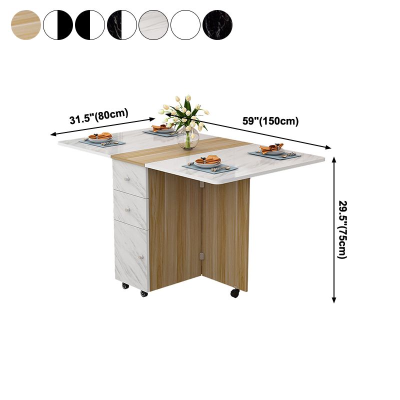 Manufactured Wood Mid-Century Modern Table Rectangle Wood Top Table with Drop Leaf Clearhalo ' dining_table' 'Dining Tables & Seating' 'Dining Tables' 'furn' 'furn_dining_table' 'Furniture' 'furniture_dining_table' 'Kitchen & Dining Furniture' 'kitchen&dining_furn' 'kitchen' 'kitchen_dining_table' 1200x1200_e9937308-2f31-4e41-941e-d4c68014c156