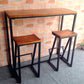 Metal Legs Bar Stool Contemporary Solid Wood Backless Bar Stool
