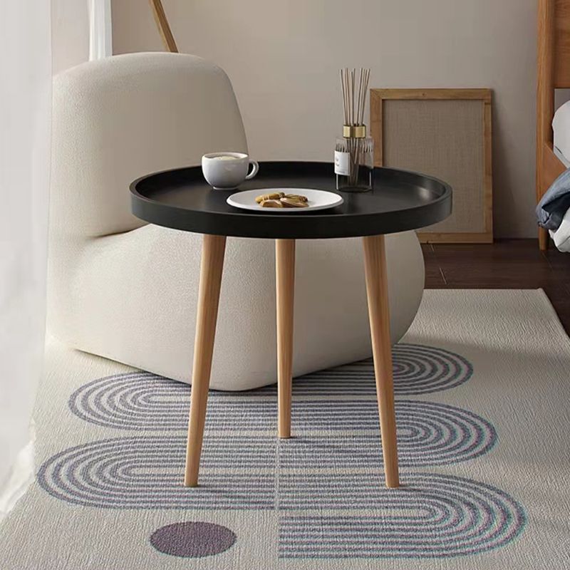 19.6"H Modern 3 Legs Wood Base Plastic Round Tray Top Coffee Table Clearhalo 'Coffee & Accent Tables' 'Coffee Tables' 'coffee_tables' 'furn' 'furn_coffee_tables' 'Furniture' 'furniture_coffee_tables' 'Living Room Furniture' 1200x1200_e994db20-6e40-411e-806c-a9c785286f16