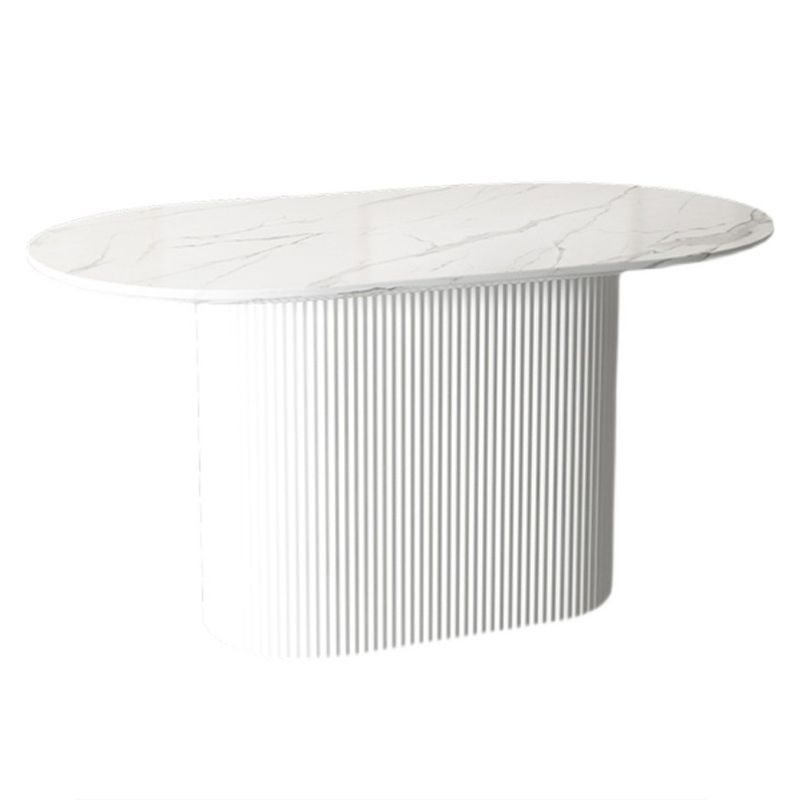 White Top Dining Table Traditional Luxury Oval Table with Pedestal Base Clearhalo 'Dining Tables & Seating' 'Dining Tables' 'dining_table' 'furn' 'furn_dining_table' 'Furniture' 'furniture_dining_table' 'Kitchen & Dining Furniture' 'kitchen' 'kitchen_dining_table' 1200x1200_e99516d0-a799-43d6-a5b7-035e5ffc0431