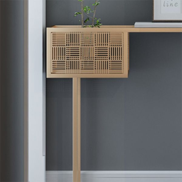 Glam Iron Console Accent Table Marble Console Sofa Table for Hall