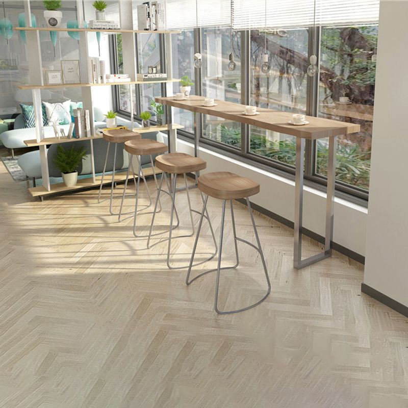Solid Wood Bar Table Silver and Metal Base Bar Table for Kitchen LivingRoom Coffee Room Clearhalo 'Bar Furniture' 'Bar Tables' 'bar_tables' 'furn' 'furn_bar_tables' 'Furniture' 'Kitchen & Dining Furniture' 1200x1200_e997767e-83b6-4ce5-9247-c3398d97656b