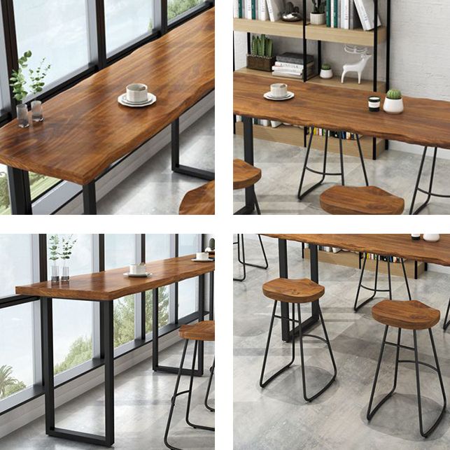Modern Rectangle Solid Wood Bar Table Set 1/5/6 Pieces Counter Table with Backless Stools Clearhalo 'Bar Furniture' 'furn' 'furn_home_bar_bar_sets' 'Furniture' 'Home Bars & Bar Sets' 'home_bar_bar_sets' 'Kitchen & Dining Furniture' 1200x1200_e999afe5-dfa3-460f-8637-a3089cf85f2e