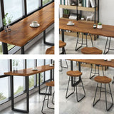 Modern Rectangle Solid Wood Bar Table Set 1/5/6 Pieces Counter Table with Backless Stools Clearhalo 'Bar Furniture' 'furn' 'furn_home_bar_bar_sets' 'Furniture' 'Home Bars & Bar Sets' 'home_bar_bar_sets' 'Kitchen & Dining Furniture' 1200x1200_e999afe5-dfa3-460f-8637-a3089cf85f2e