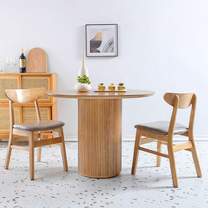 Round Table Solid Wood Contemporary Style Dining Table for Home Kitchen Clearhalo 'Dining Tables & Seating' 'Dining Tables' 'dining_table' 'furn' 'furn_dining_table' 'Furniture' 'Kitchen & Dining Furniture' 1200x1200_e999e995-622f-4f8d-bdeb-42271b16aac8