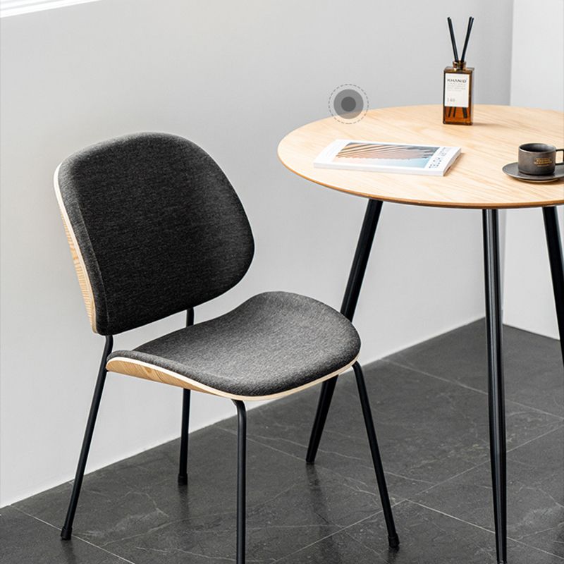 Minimalist Style Linen Fabric Dining Chair Open Back Dining Side Chair for Kitchen Clearhalo ' kitchen&dining_furn' 'Dining Chairs' 'Dining Tables & Seating' 'dining_chair' 'furn' 'furn_dining_chair' 'Furniture' 'furniture_dining_chair' 'Kitchen & Dining Furniture' 'kitchen' 1200x1200_e99aa512-9e22-4d80-a769-50a15499a7a1