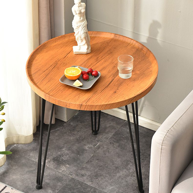 3 Legs Round Coffee Table Wooden Coffee Table in Brown Modern Style Clearhalo 'Coffee & Accent Tables' 'Coffee Tables' 'coffee_tables' 'furn' 'furn_coffee_tables' 'Furniture' 'Living Room Furniture' 1200x1200_e99b4ea0-c334-4bc5-b903-e92fd20b6924