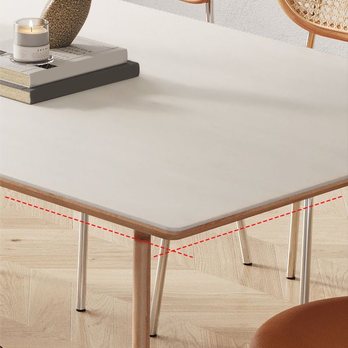 Modern 1/2/5/7 Pieces Dining Set Stone Rectangle Dining Table Set in White Clearhalo 'Dining Room Sets' 'Dining Tables & Seating' 'dining_room_set' 'furn' 'furn_dining_room_set' 'Furniture' 'Kitchen & Dining Furniture' 1200x1200_e99e0392-3f58-4321-b5d6-411c595ff93f