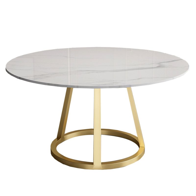 Contemporary Round Dining Table White Sintered Stone Dining Table with Pedestal Base Clearhalo ' dining_table' 'Dining Tables & Seating' 'Dining Tables' 'Furniture' 'furniture_dining_table' 'Kitchen & Dining Furniture' 'kitchen&dining_furn' 'kitchen' 'kitchen_dining_table' 1200x1200_e99ff40b-0da6-4b27-bd0e-2ea8fbc98c3f