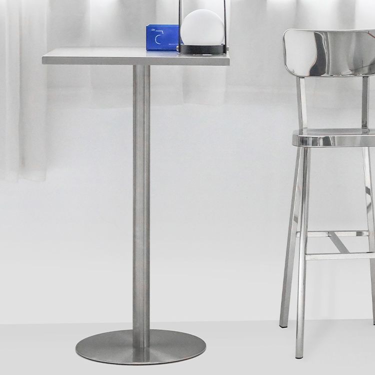 Industrial Style Stainless Steel Bar Table 42-inch Height Table for Coffee Shop Clearhalo 'Bar Furniture' 'Bar Tables' 'bar_tables' 'furn' 'furn_bar_tables' 'Furniture' 'furniture_bar_tables' 'Kitchen & Dining Furniture' 1200x1200_e9a08c4d-151f-4007-ac35-d3779d1d7450