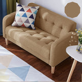 27.2 "h 3リビングルームのための3シーターコットンタフテッドスクエアアームソファ