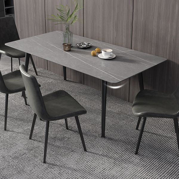 Metal Industrial Rectangle Dining Table Sintered Stone Top Table with Black Legs Clearhalo ' dining_table' 'Dining Tables & Seating' 'Dining Tables' 'furn' 'furn_dining_table' 'Furniture' 'furniture_dining_table' 'Kitchen & Dining Furniture' 'kitchen&dining_furn' 'kitchen' 'kitchen_dining_table' 1200x1200_e9a1bde5-20f5-4b25-a547-8b05b0ac2ab2