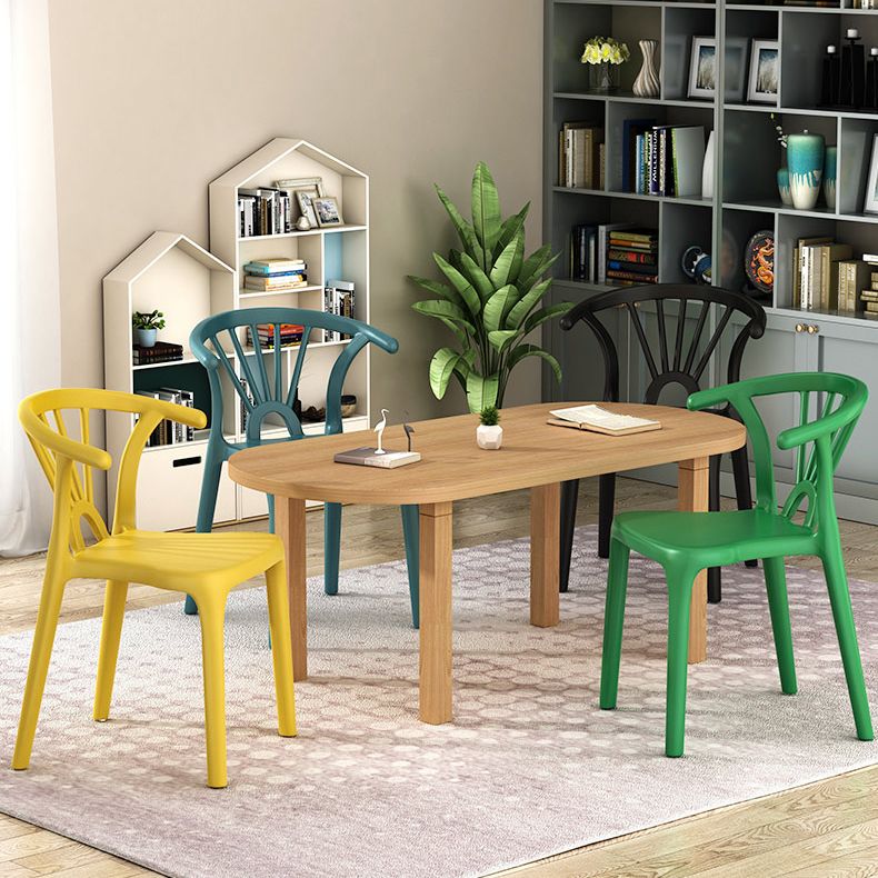 Contemporary Plastic Dining Side Chair Dining Room Armless Wishbone Chair Clearhalo ' kitchen&dining_furn' 'Dining Chairs' 'Dining Tables & Seating' 'dining_chair' 'furn' 'furn_dining_chair' 'Furniture' 'furniture_dining_chair' 'Kitchen & Dining Furniture' 'kitchen' 1200x1200_e9a25c73-8950-4d2b-9a7b-8d4835aa3c30