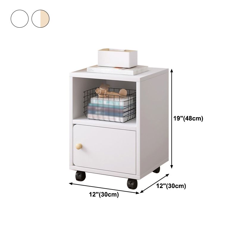 Scandinavian Bookcase Manufactured Wood Standard Bookshelf with Caster Wheels Clearhalo 'Bookcases' 'furn' 'furn_bookcases' 'Furniture' 'furniture_bookcases' 'Office Furniture' 1200x1200_e9a2cdb5-6fb0-4d2b-96ce-2eebba5b20de