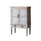 Industrial Wooden Accent Cabinet with Wooden Legs and Doors Cabinet