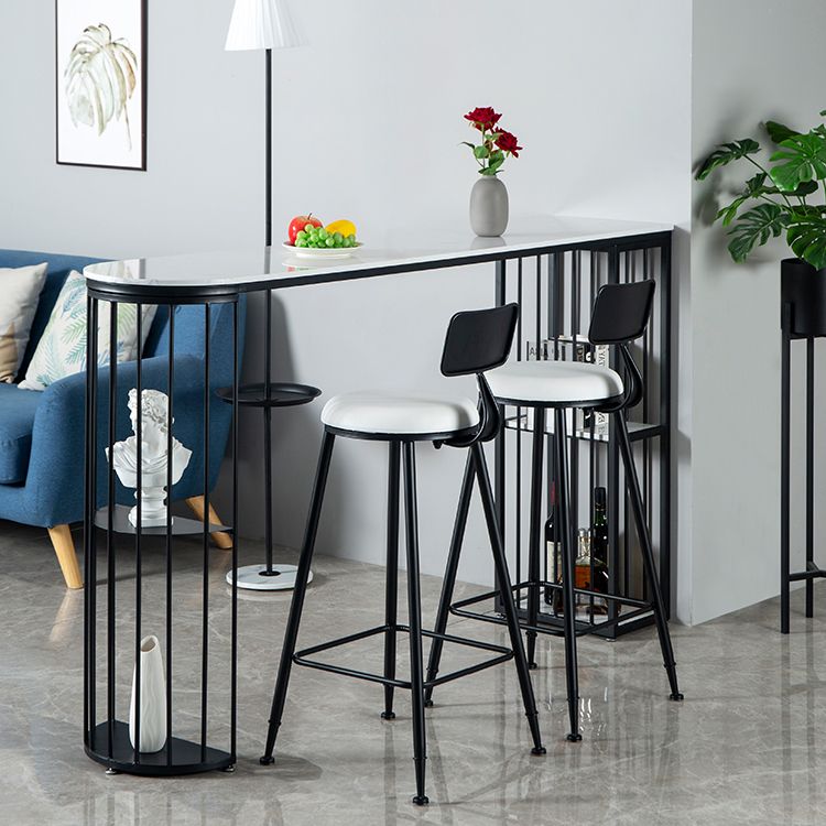 Modern Pub Height Dining Table White and Black Counter Height Table Clearhalo 'Bar Furniture' 'Bar Tables' 'bar_tables' 'furn' 'furn_bar_tables' 'Furniture' 'Kitchen & Dining Furniture' 1200x1200_e9a606a1-96fd-4a4d-9c5c-fd8ee7681d26