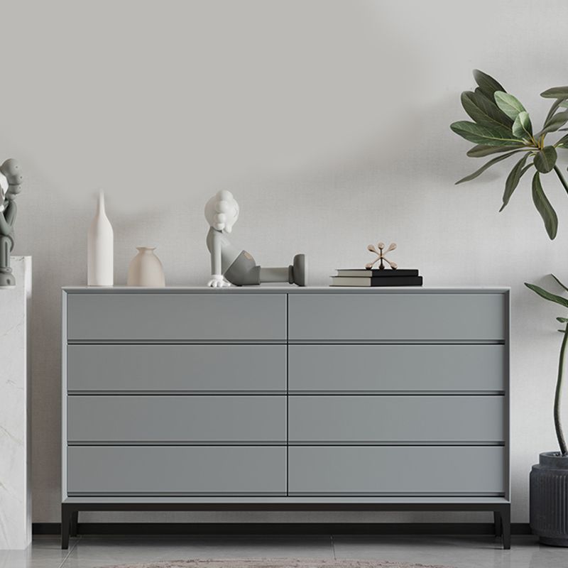 Tableau de buffet en bois et en pierre d'ingénierie moderne avec tiroirs