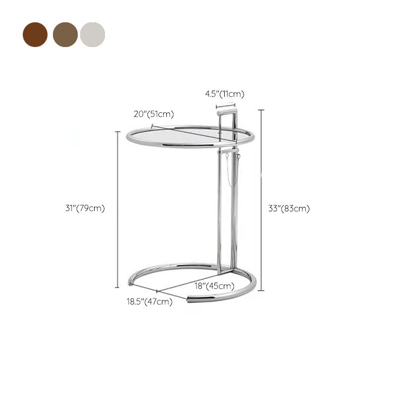Modern Glass Top Abstract Round Living Room Accent Side Table Clearhalo 'Coffee & Accent Tables' 'End & Side Tables' 'end_side_tables' 'furn' 'furn_end_side_tables' 'Furniture' 'Living Room Furniture' 1200x1200_e9ab3ea3-5008-4ed5-aea9-ffa2b52b134d